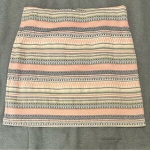 LOFT Outlet Gorgeous Pink, Blue, and Gray Patterned Mini Skirt